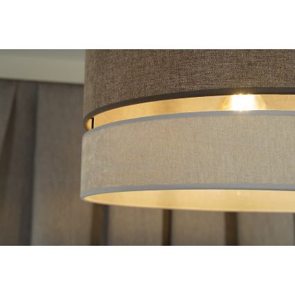 Duolla - Lampadario a sospensione con filo DOUBLE 1xE27/15W/230V diametro 40 cm marrone/grigio