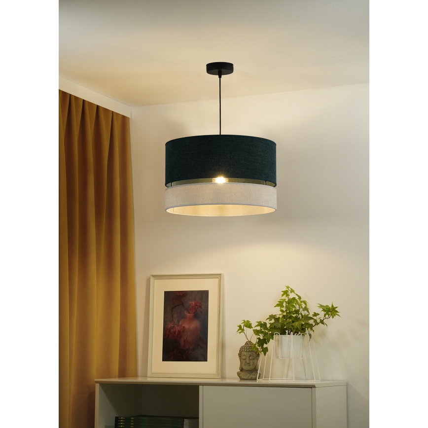 Duolla - Lampadario a sospensione con filo DOUBLE 1xE27/15W/230V diametro 40 cm verde/grigio