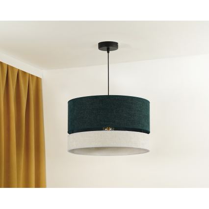 Duolla - Lampadario a sospensione con filo DOUBLE 1xE27/15W/230V diametro 40 cm verde/grigio