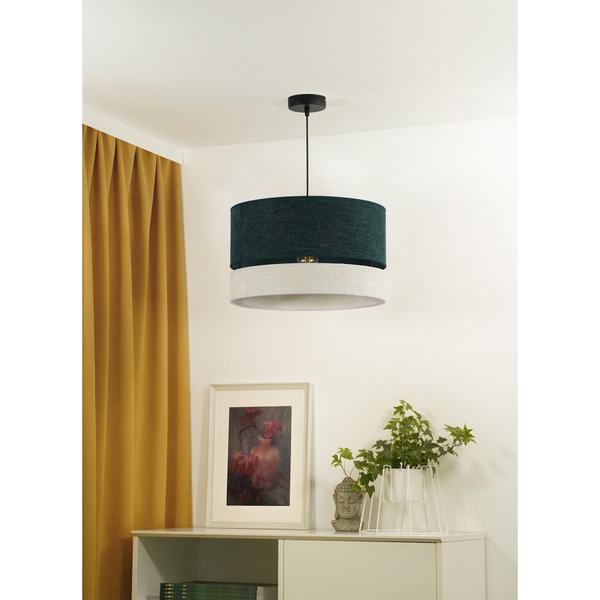 Duolla - Lampadario a sospensione con filo DOUBLE 1xE27/15W/230V diametro 40 cm verde/grigio