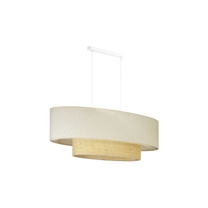 Duolla - Lampadario a sospensione con filo DOUBLE OVAL NATURE 2xE27/15W/230V color crema/beige