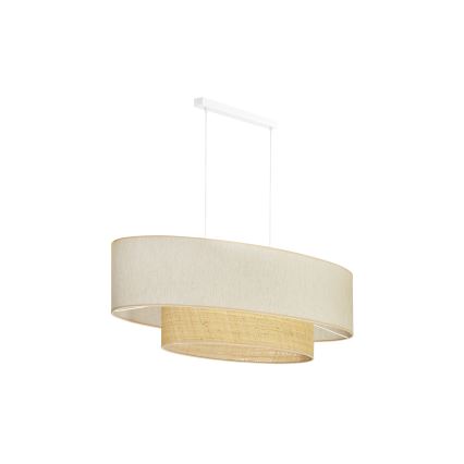 Duolla - Lampadario a sospensione con filo DOUBLE OVAL NATURE 2xE27/15W/230V color crema/beige