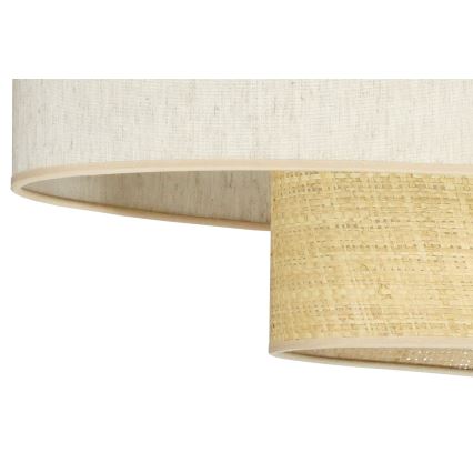 Duolla - Lampadario a sospensione con filo DOUBLE OVAL NATURE 2xE27/15W/230V color crema/beige