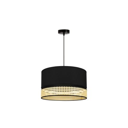 Duolla - Lampadario a sospensione con filo DOUBLE RATTAN 1xE27/15W/230V diametro 40 cm nero/beige