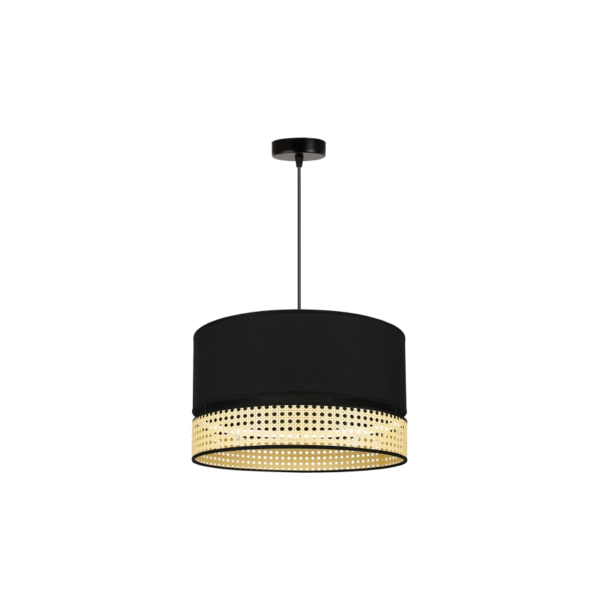 Duolla - Lampadario a sospensione con filo DOUBLE RATTAN 1xE27/15W/230V diametro 40 cm nero/beige