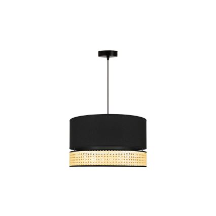Duolla - Lampadario a sospensione con filo DOUBLE RATTAN 1xE27/15W/230V diametro 40 cm nero/beige