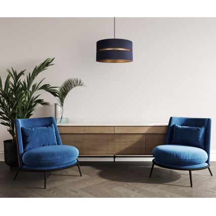 Duolla - Lampadario a sospensione con filo DUO 1xE27/15W/230V diametro 40 cm blu/oro