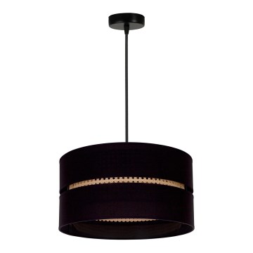 Duolla - Lampadario a sospensione con filo DUO 1xE27/15W/230V diametro 40 cm nero/rattan