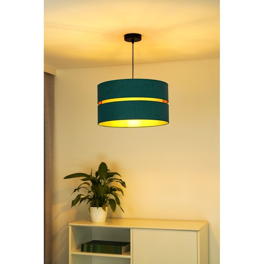 Duolla - Lampadario a sospensione con filo DUO 1xE27/15W/230V diametro 40 cm turchese/oro