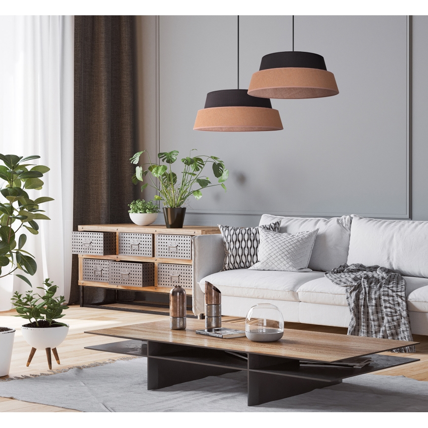 Duolla - Lampadario a sospensione con filo GALAXY 1xE27/15W/230V diametro 50 cm marrone/nero