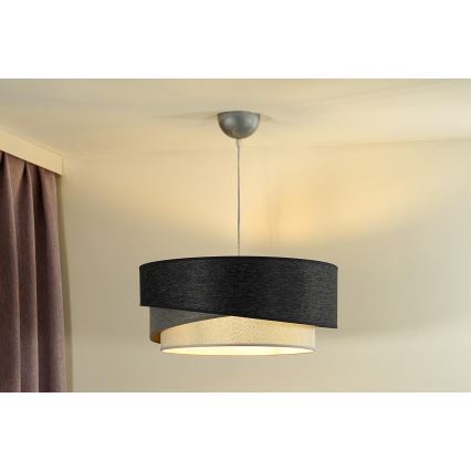 Duolla - Lampadario a sospensione con filo KOBO 1xE27/15W/230V diametro 45 cm antracite/grigio/bianco