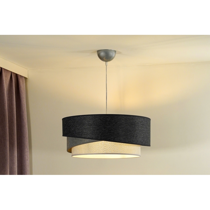 Duolla - Lampadario a sospensione con filo KOBO 1xE27/15W/230V diametro 45 cm antracite/grigio/bianco