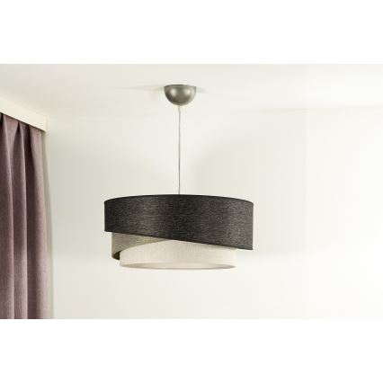 Duolla - Lampadario a sospensione con filo KOBO 1xE27/15W/230V diametro 45 cm antracite/grigio/bianco