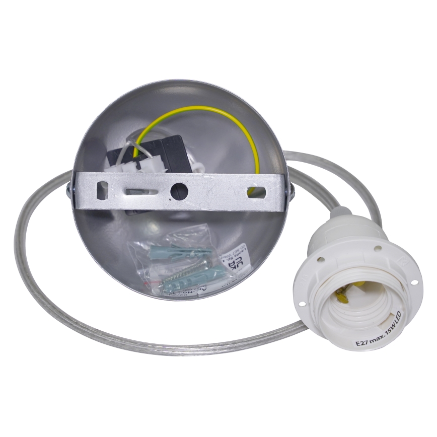 Duolla - Lampadario a sospensione con filo KOBO 1xE27/15W/230V diametro 45 cm antracite/grigio/bianco