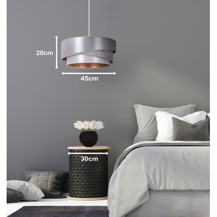 Duolla - Lampadario a sospensione con filo KOBO 1xE27/15W/230V diametro 45 cm argento/oro
