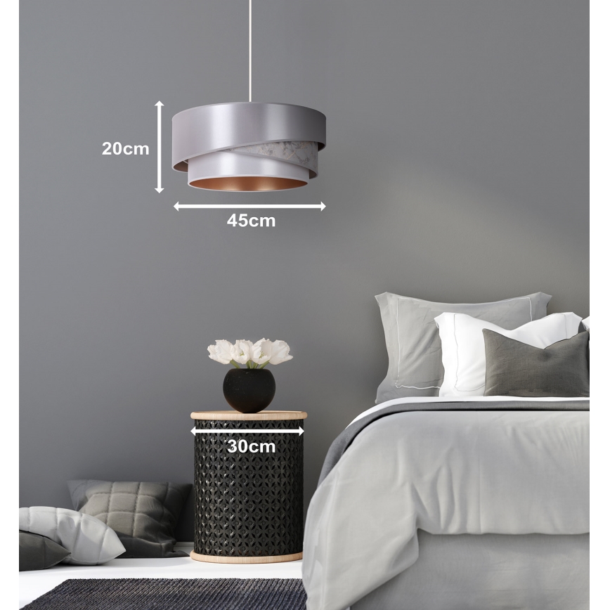 Duolla - Lampadario a sospensione con filo KOBO 1xE27/15W/230V diametro 45 cm argento/oro
