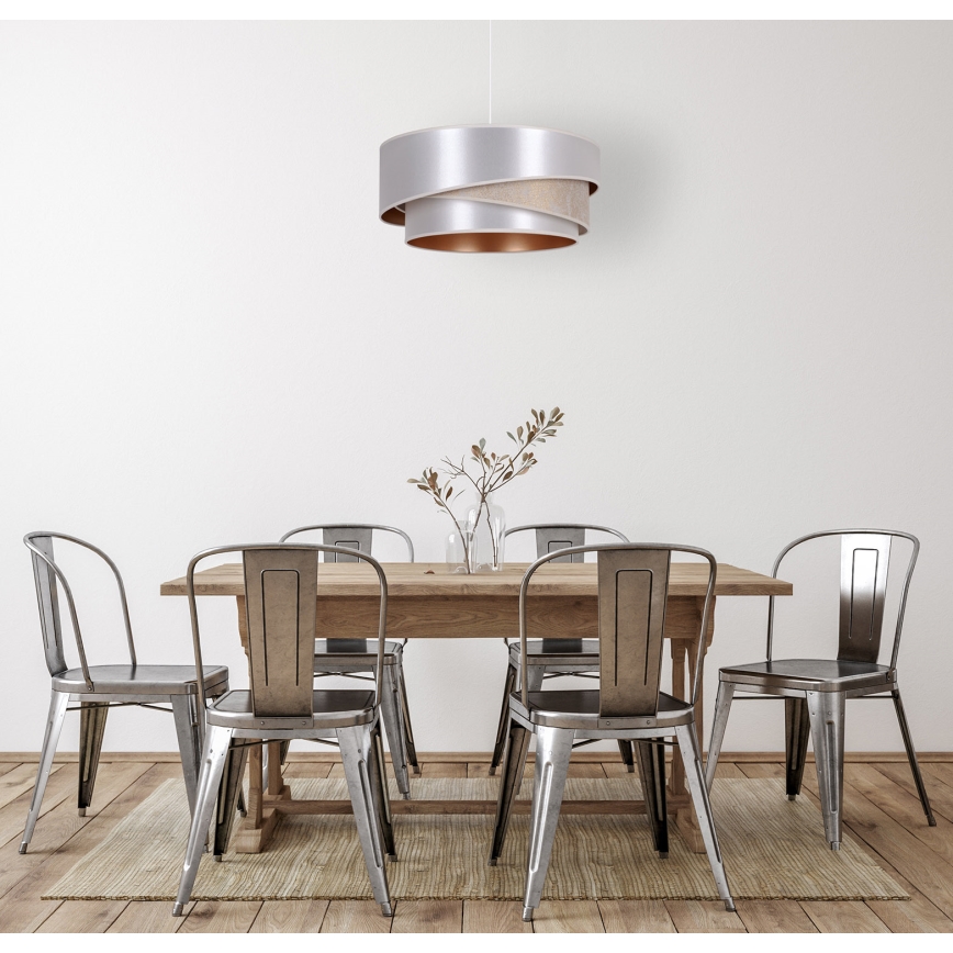 Duolla - Lampadario a sospensione con filo KOBO 1xE27/15W/230V diametro 45 cm argento/oro