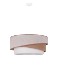Duolla - Lampadario a sospensione con filo KOBO 1xE27/15W/230V diametro 45 cm beige/marrone/bianco
