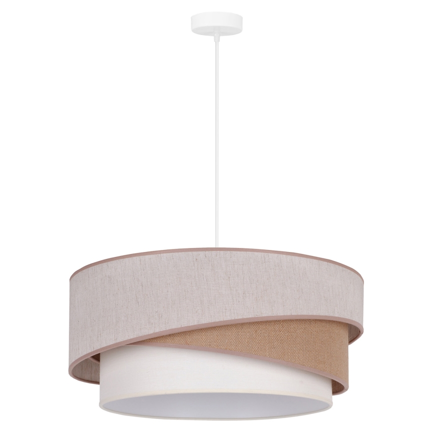 Duolla - Lampadario a sospensione con filo KOBO 1xE27/15W/230V diametro 45 cm beige/marrone/bianco