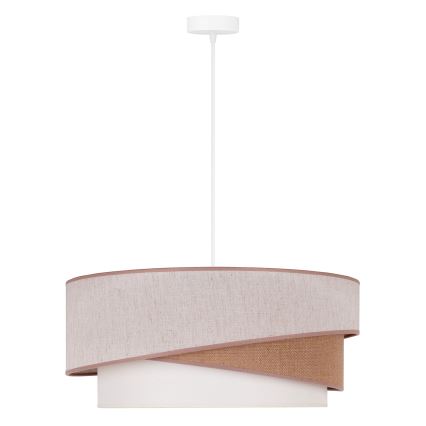 Duolla - Lampadario a sospensione con filo KOBO 1xE27/15W/230V diametro 45 cm beige/marrone/bianco