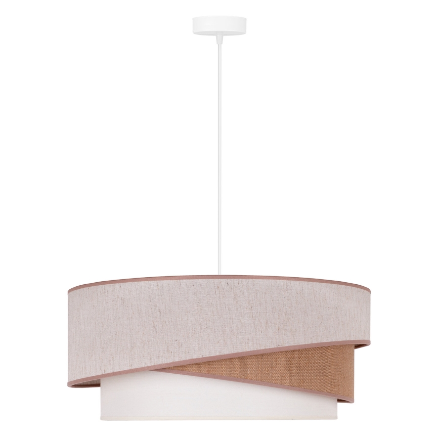 Duolla - Lampadario a sospensione con filo KOBO 1xE27/15W/230V diametro 45 cm beige/marrone/bianco