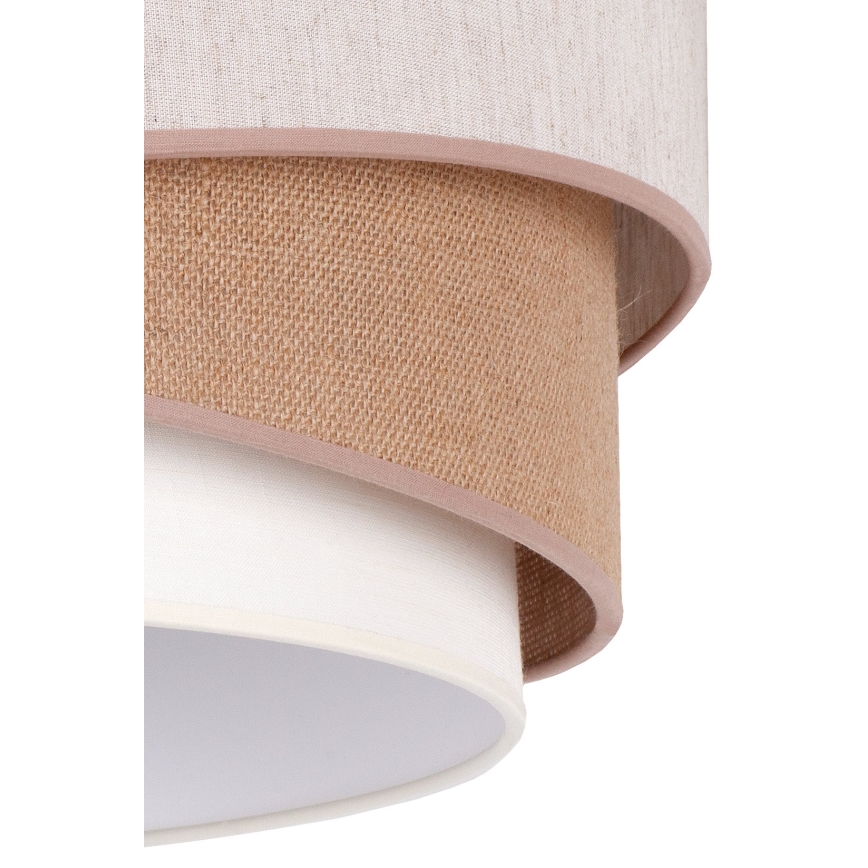 Duolla - Lampadario a sospensione con filo KOBO 1xE27/15W/230V diametro 45 cm beige/marrone/bianco