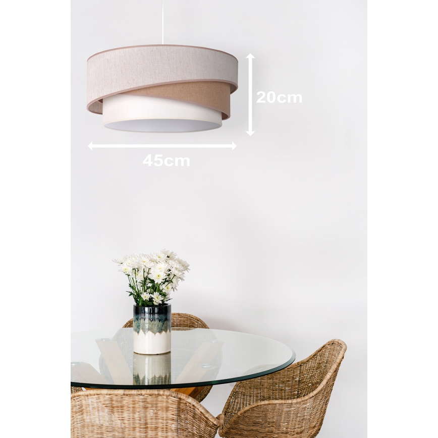 Duolla - Lampadario a sospensione con filo KOBO 1xE27/15W/230V diametro 45 cm beige/marrone/bianco