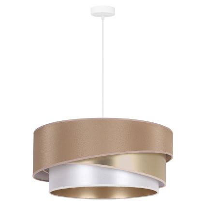 Duolla - Lampadario a sospensione con filo KOBO 1xE27/15W/230V diametro 45 cm beige/oro/bianco