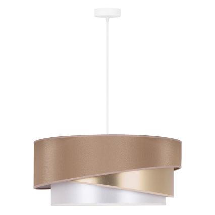 Duolla - Lampadario a sospensione con filo KOBO 1xE27/15W/230V diametro 45 cm beige/oro/bianco