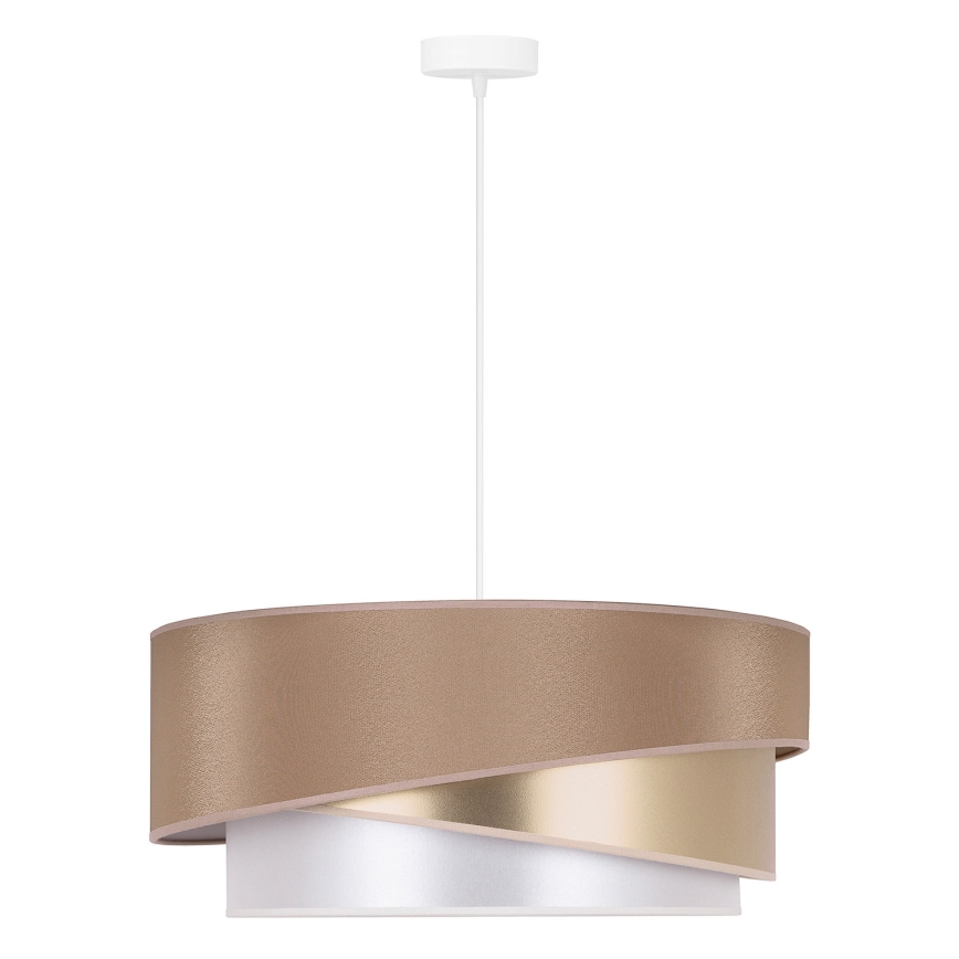 Duolla - Lampadario a sospensione con filo KOBO 1xE27/15W/230V diametro 45 cm beige/oro/bianco