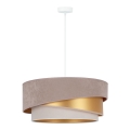 Duolla - Lampadario a sospensione con filo KOBO 1xE27/15W/230V diametro 45 cm beige/oro/color crema