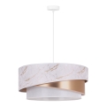 Duolla - Lampadario a sospensione con filo KOBO 1xE27/15W/230V diametro 45 cm bianco/oro rosa