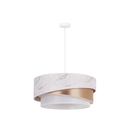 Duolla - Lampadario a sospensione con filo KOBO 1xE27/15W/230V diametro 45 cm bianco/oro rosa