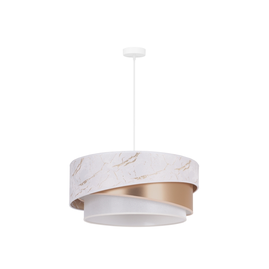 Duolla - Lampadario a sospensione con filo KOBO 1xE27/15W/230V diametro 45 cm bianco/oro rosa