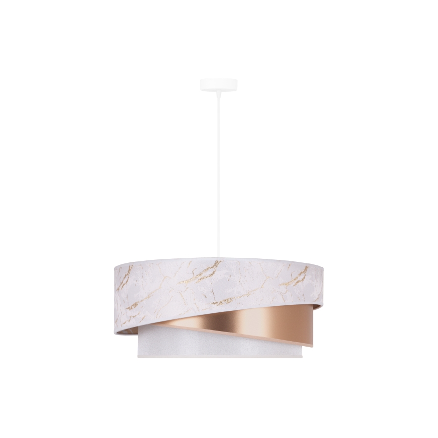 Duolla - Lampadario a sospensione con filo KOBO 1xE27/15W/230V diametro 45 cm bianco/oro rosa