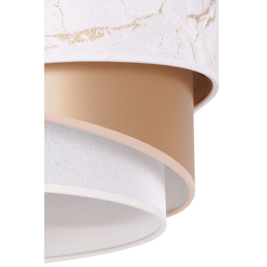 Duolla - Lampadario a sospensione con filo KOBO 1xE27/15W/230V diametro 45 cm bianco/oro rosa