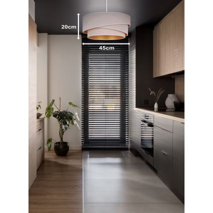 Duolla - Lampadario a sospensione con filo KOBO 1xE27/15W/230V diametro 45 cm color crema/oro