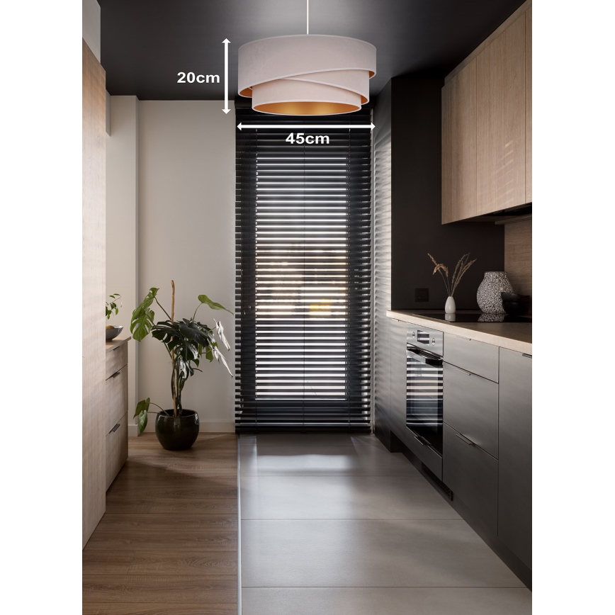 Duolla - Lampadario a sospensione con filo KOBO 1xE27/15W/230V diametro 45 cm color crema/oro