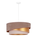 Duolla - Lampadario a sospensione con filo KOBO 1xE27/15W/230V diametro 45 cm marrone/oro/color crema