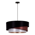 Duolla - Lampadario a sospensione con filo KOBO 1xE27/15W/230V diametro 45 cm nero/bordeaux/argento