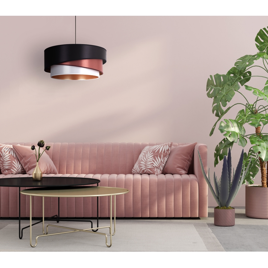 Duolla - Lampadario a sospensione con filo KOBO 1xE27/15W/230V diametro 45 cm nero/bordeaux/argento