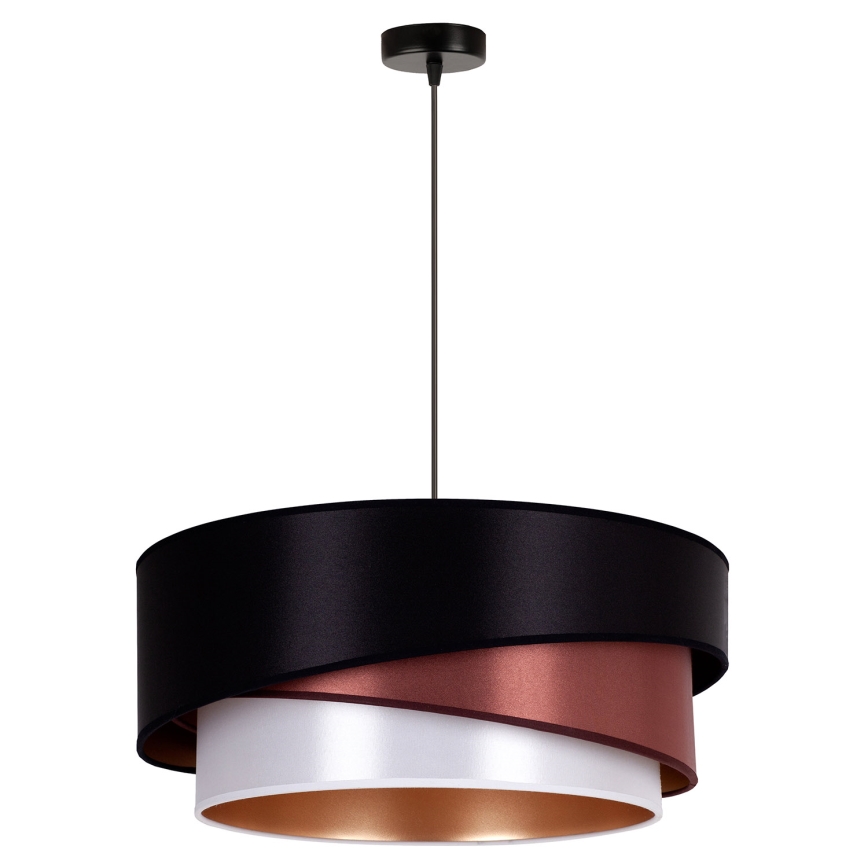 Duolla - Lampadario a sospensione con filo KOBO 1xE27/15W/230V diametro 45 cm nero/bordeaux/argento