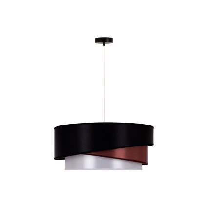 Duolla - Lampadario a sospensione con filo KOBO 1xE27/15W/230V diametro 45 cm nero/bordeaux/argento