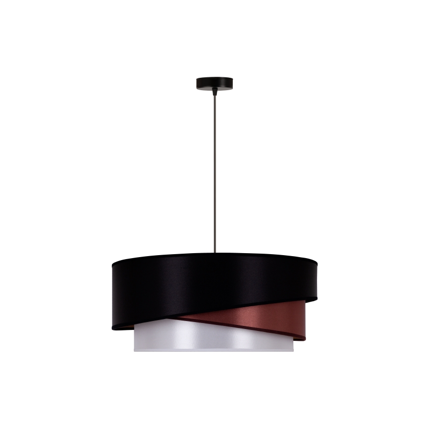 Duolla - Lampadario a sospensione con filo KOBO 1xE27/15W/230V diametro 45 cm nero/bordeaux/argento