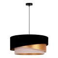 Duolla - Lampadario a sospensione con filo KOBO 1xE27/15W/230V diametro 45 cm nero/oro/color crema