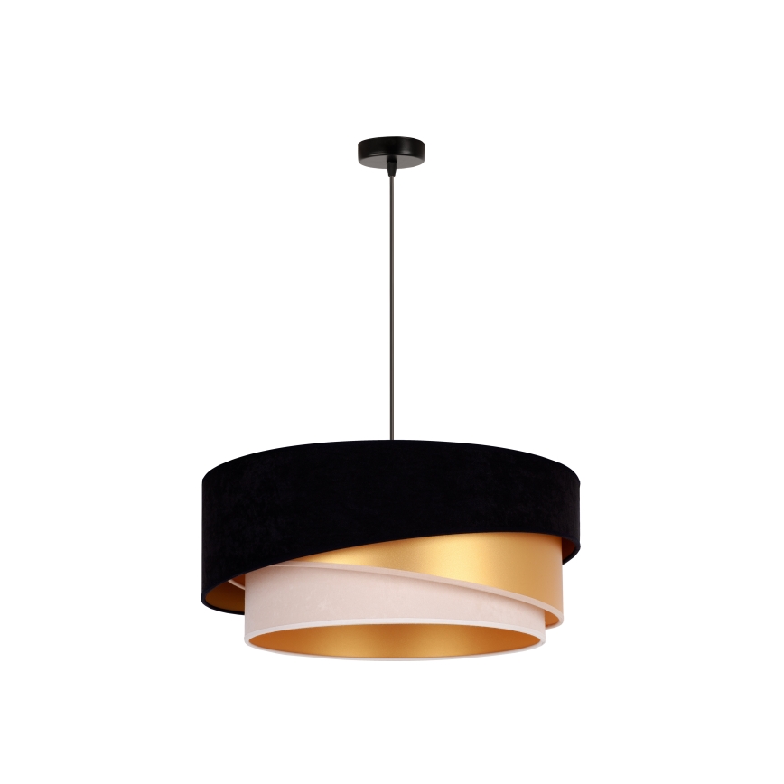 Duolla - Lampadario a sospensione con filo KOBO 1xE27/15W/230V diametro 45 cm nero/oro/color crema