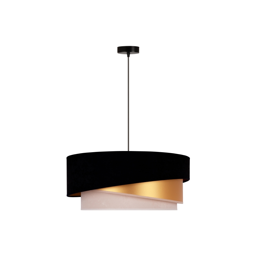 Duolla - Lampadario a sospensione con filo KOBO 1xE27/15W/230V diametro 45 cm nero/oro/color crema