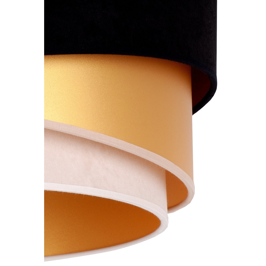 Duolla - Lampadario a sospensione con filo KOBO 1xE27/15W/230V diametro 45 cm nero/oro/color crema