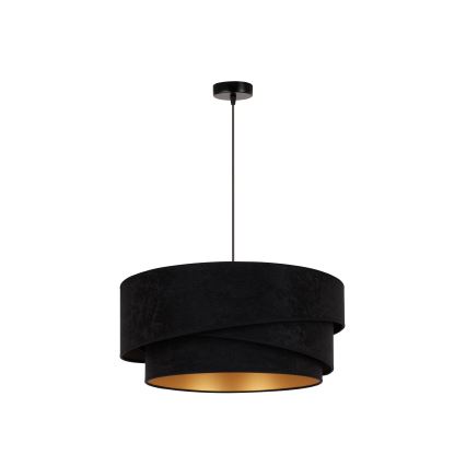 Duolla - Lampadario a sospensione con filo KOBO 1xE27/15W/230V diametro 45 cm nero/oro