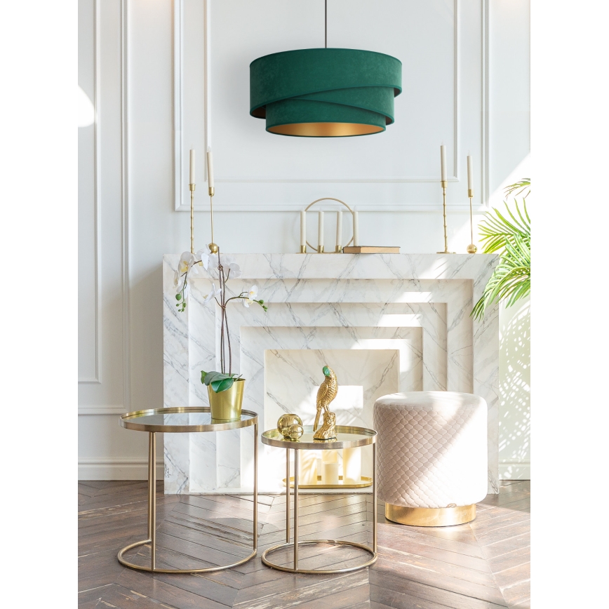 Duolla - Lampadario a sospensione con filo KOBO 1xE27/15W/230V diametro 45 cm verde/oro